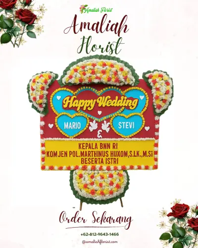 Karangan Papan Bunga Pernikahan di Hiligara
